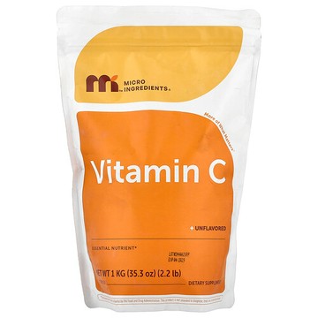 Micro Ingredients, 維生素 C 粉，原味，2.2 磅（1 千克）