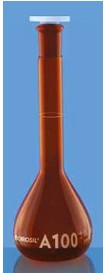 【BOROSIL】茶色定量瓶 (單支獨立編號證書) ISO 1042
