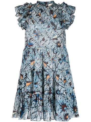 Ulla Johnson - Denia floral-print mini dress - women - Viscose/Cotton - 4 - Blue