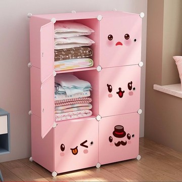 簡易衣柜收納箱塑料布藝小孩大學生宿舍家用床上儲物柜子寶寶兒童