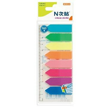 特價優惠 滿額再折【史代新文具】N次貼 66508 8色-160張箭頭螢光透明標籤