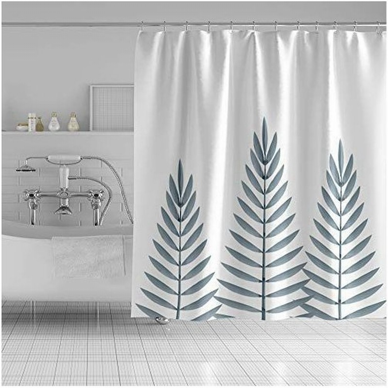 Qinunipoto シャワーカーテン シダ 植物の葉 白 160x160cm おしゃれ 浴室カーテン 透けない ポリエステル素材 お風呂 通販 Lineポイント最大0 5 Get Lineショッピング