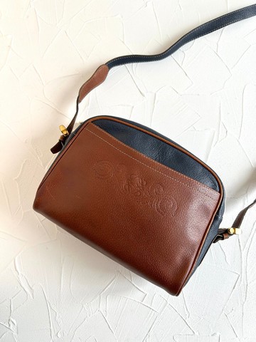 絕版中古包 Loewe拼色古董相機包 側背包 斜背包 皮革包 單肩包