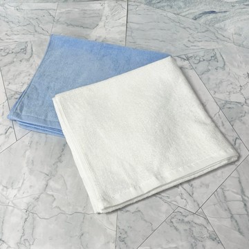 LIFE 來福牌 剪絨小浴巾 棉紗 BS02929  白色 + 藍色  1組