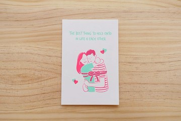 dearproject手工絹印明信片 － 愛的抱抱