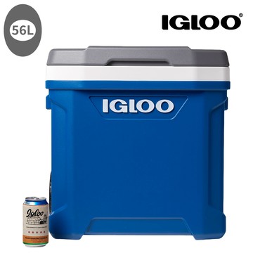 【門市&官網限定】IGLOO 60QT 拉桿冰桶【藍色-灰色蓋】LATITUDE 系列 34664(美國、保冷、保鮮、保冰、露營)