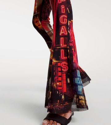 Jean Paul Gaultier Pigalle printed mesh flared pants