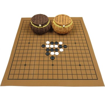 新款圍棋五子棋成人兒童學生仿玉棋子初學比賽套裝雙面棋盤Mandyc