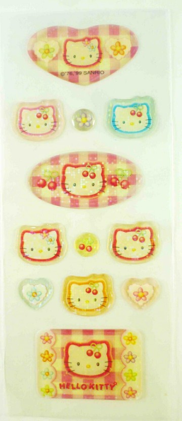 【震撼精品百貨】Hello Kitty 凱蒂貓 KITTY立體貼紙-心櫻桃 震撼日式精品百貨