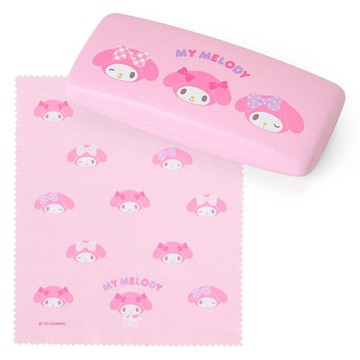 【震撼精品百貨】My Melody 美樂蒂~日本SANRIO三麗鷗 美樂蒂硬質眼鏡盒附擦拭布-表情款*10515