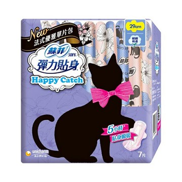 蘇菲彈力貼身Happy Catch 夜用29cm 7片
