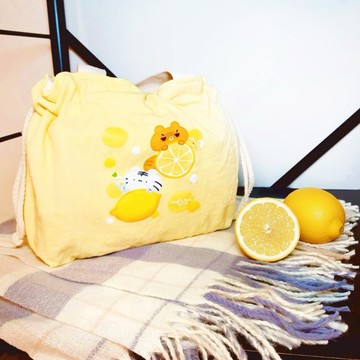 帆布袋 - 檸檬束口便當袋