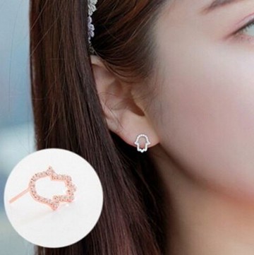 925純銀耳環鑲鑽耳飾-可愛小企鵝精緻母親節生日情人節禮物女飾品2色73ag392【獨家進口】【米蘭精品】