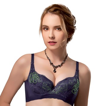 SWEAR 思薇爾 莫內薔薇系列 B-G罩 背心型 蕾絲 包覆 內衣 (魅麗紫)