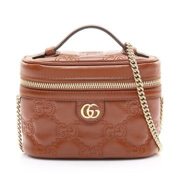 GUCCI 古馳 棕色 GG Matelasse 絎縫 Top Handle 兩用包 723770 【二手名牌BRAND OFF】