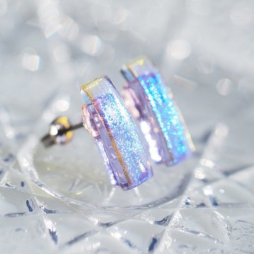 變色的小發光玻璃（納米[魔術]）鈦耳针/耳夾[金屬配件的選擇][定制]