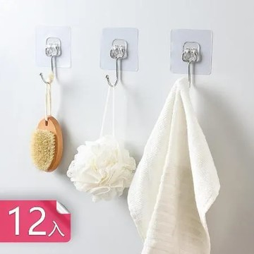 【茉家】免打孔加大號強力免釘掛勾-12入