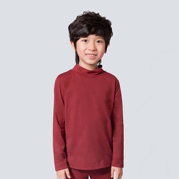 MIT溫灸刷毛立領發熱衣(醇酒紅 童70-150)