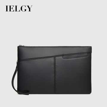 IELGY 男士手拿包 PU 皮革軟面防水商務手機包腋下包
