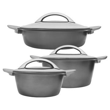 LocknLock 樂扣樂扣 Bridge IH雙耳湯鍋組  灰色  20 公分湯鍋 + 24 公分湯鍋 + 28 公分湯鍋  1組