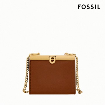 【FOSSIL 官方旗艦館】Penrose 真皮鏈帶短夾-棕色 SL10027200