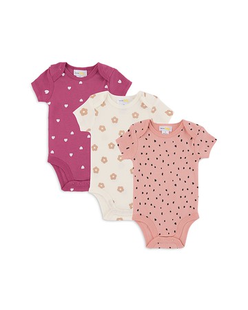 Bloomie's Baby Girls' Printed Cotton Bodysuit, 3 Pack - Baby