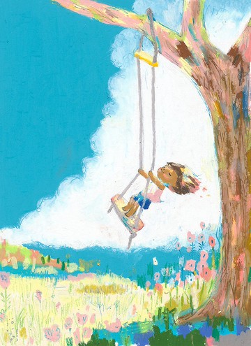 限量複製畫。孩子。風之精靈