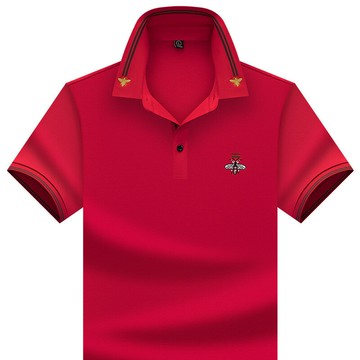 【新款熱賣】短袖男t恤夏高端大牌小蜜蜂刺繡polo衫男式翻領商務寬松薄t恤男士