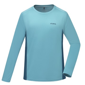 【ATUNAS 歐都納】男款長袖排汗抗菌T恤A6TS2519M青石灰/墨藍/透氣/乾爽/抗UV/經典百搭/台灣製