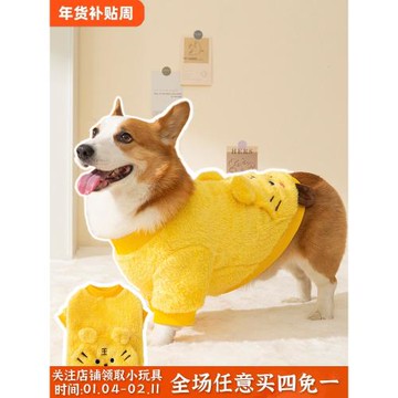 柯基衣服可愛虎頭狗狗秋冬裝泰迪比熊柴犬法斗寵物兩腳衣保暖絨衣