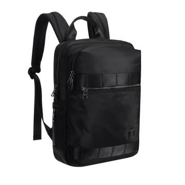 【Lynx】輕量防潑水斜紋尼龍布大後背包黑色(上課 上班 好攜帶)