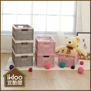 【ikloo】輕巧折疊收納箱(3入組)灰