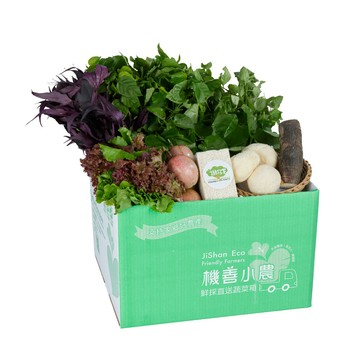 蔬菜/組合 【機善小農_蔬菜箱】宜蘭縣_家庭箱12件(每週出箱)(有機友善/產地鮮採直送/支持家鄉好農產)