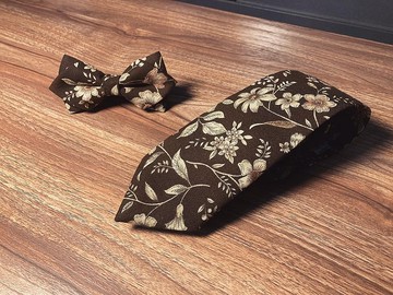 咖復古花 領帶 Neckties