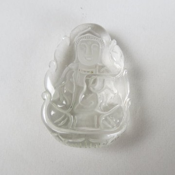 天然白水晶觀音項鍊#1945