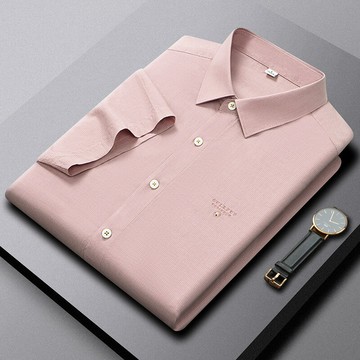 【新款熱賣】新款萊賽爾天絲棉襯衫夏季高級感男士刺繡短袖襯衣簡約通勤開衫男