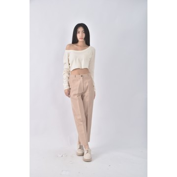 (M) 高腰素面杏色長褲二手衣