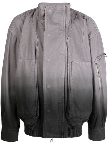 SONGZIO - gradient-effect denim jacket - men - Cotton - 48 - Grey