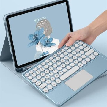適用iPad 11代藍牙鍵盤保護套10.2英寸磁吸pro11圓帽觸控鍵盤皮套