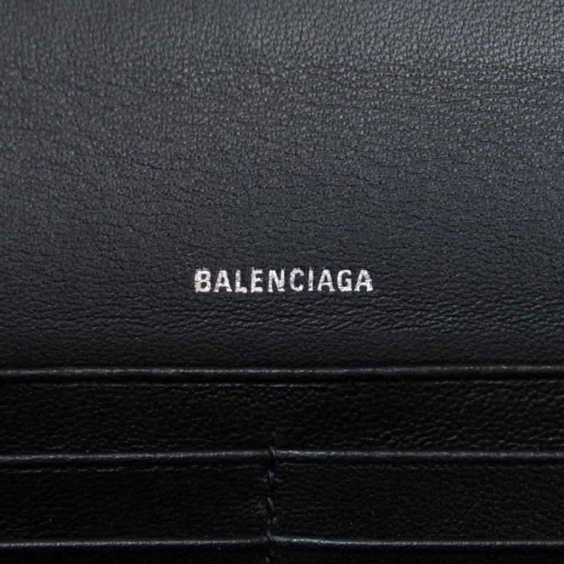 バレンシアガ 財布 BALENCIAGA 二つ折り長財布 小銭入れ付き ブラック