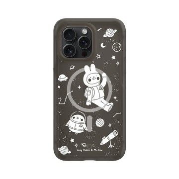 iPhone 15 Pro Max AirX 本質黑 - 懶散兔與啾先生 Lazy Rabbit and Mr.Chu - outerspace