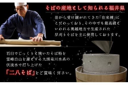 名人の打つ越前おろしそば 4食入り（麺つゆ、辛味大根、かつお節付） [J-031006]