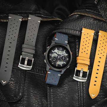 SAMSUNG 20 毫米 22 毫米皮革錶帶適用於三星 Galaxy Watch 7/6/5/4 40 44 毫米齒輪