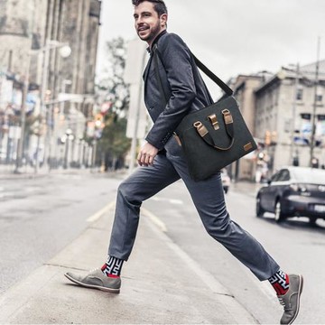 【BONum 博紐】馬瑞簡約帆布公事休閒兩用包(帆布 輕鬆 休閒風 書包)