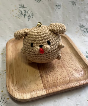 鉤織大耳波波狗匙扣