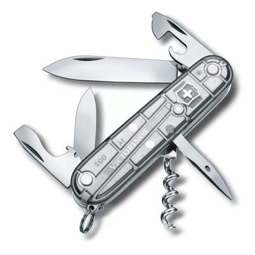 【Victorinox 瑞士維氏】瑞士刀 SPARTAN 12用刀 91mm-透明(1.3603.T7)【墊腳石】