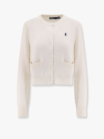 Cotton cardigan with contrasting logo embroidery - POLO RALPH LAUREN - gender_Woman