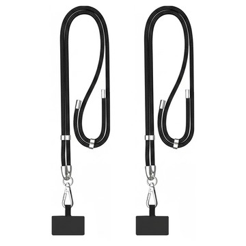 AHOYE 斜背頸掛手機掛繩  黑色  2條