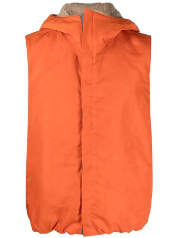 RANRA - Djamm hooded gilet - men - Polyamide/Wool/Polyester - L - Orange