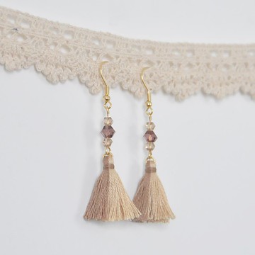 雙色流蘇。捷克水晶。耳環 Two Colorway Tassel。Crystal。Earring
